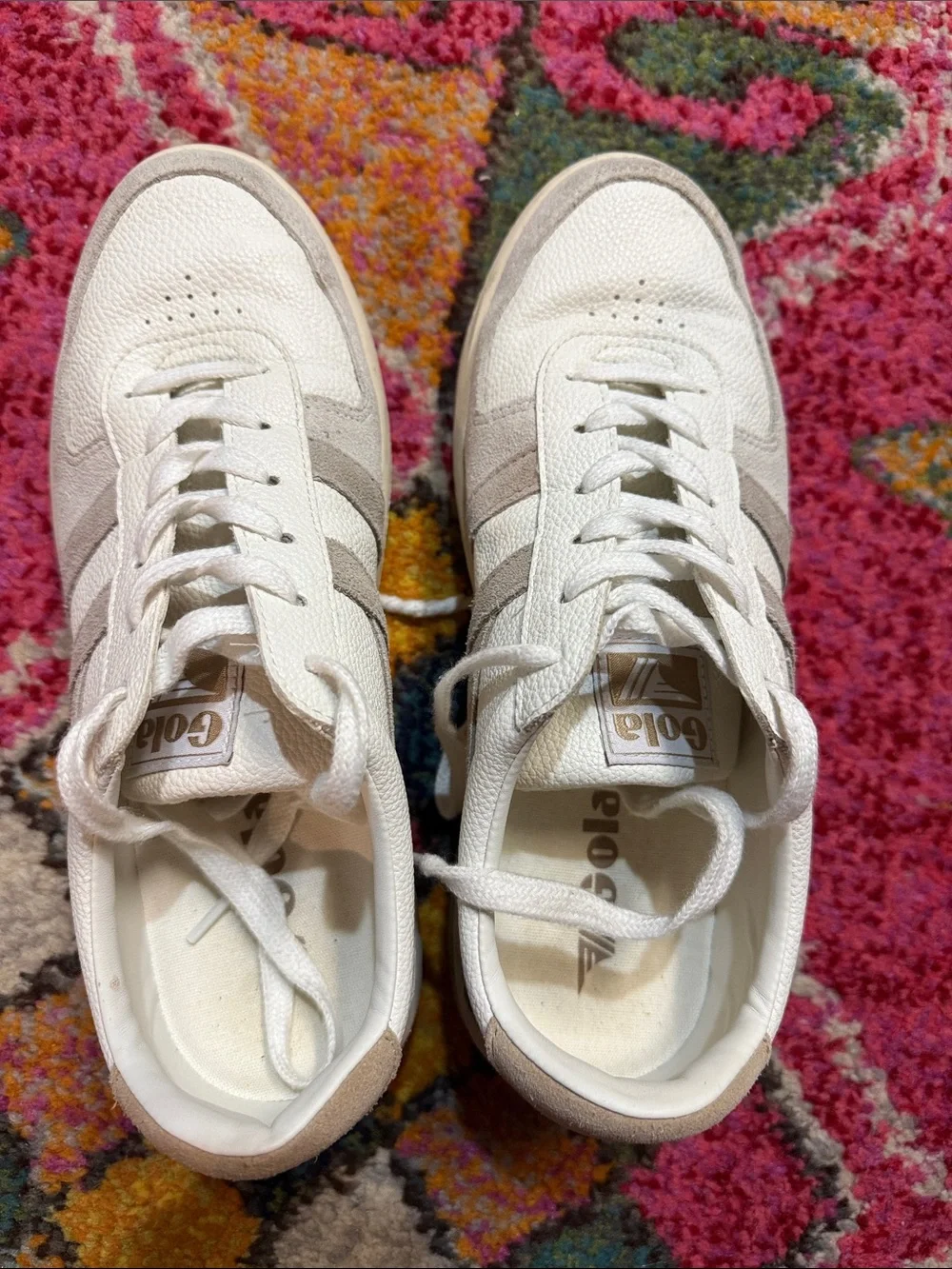 Gola White & Taupe Classic Low-Top Sneakers - Picture 5 of 6